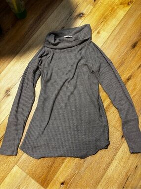 Maurices Charcoal Ribbed Cowl Neck Sweater